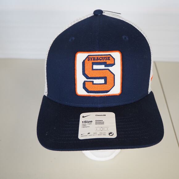 Nike Syracuse Orange Classic99 Trucker Adjustable Hat - Navy Blue & Orange NCAA - Picture 1 of 9